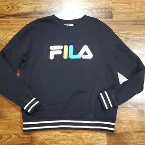 Womens Fila vintage multi color logo sweatshirt size L